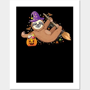 Funny animal Halloween Sloth Lovers Cute Halloween sloth Posters and Art